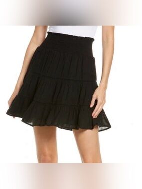 NWT Rails Black Smocked Tiered Addison Mini Skirt M Medium